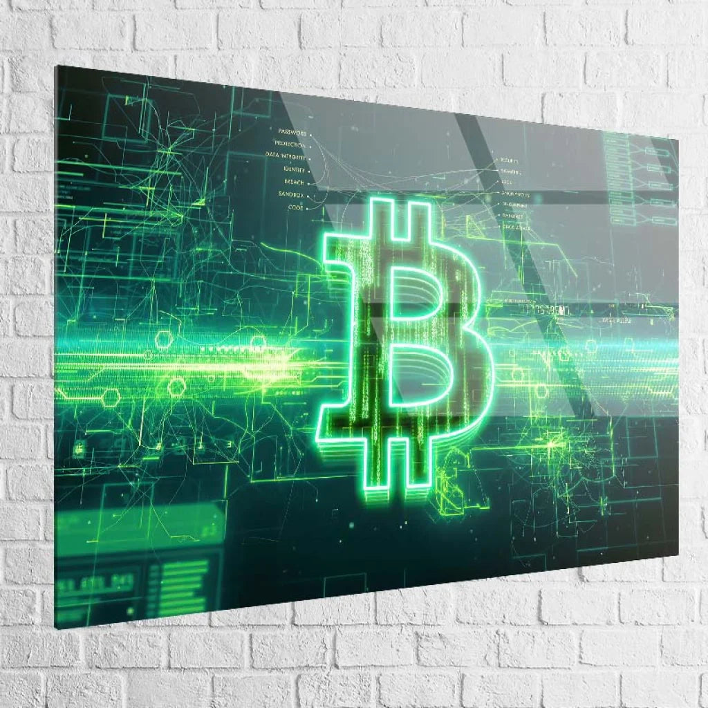 Tableau Bit Coin Electronics 40x60cm / Plexiglas Tableau Street Art