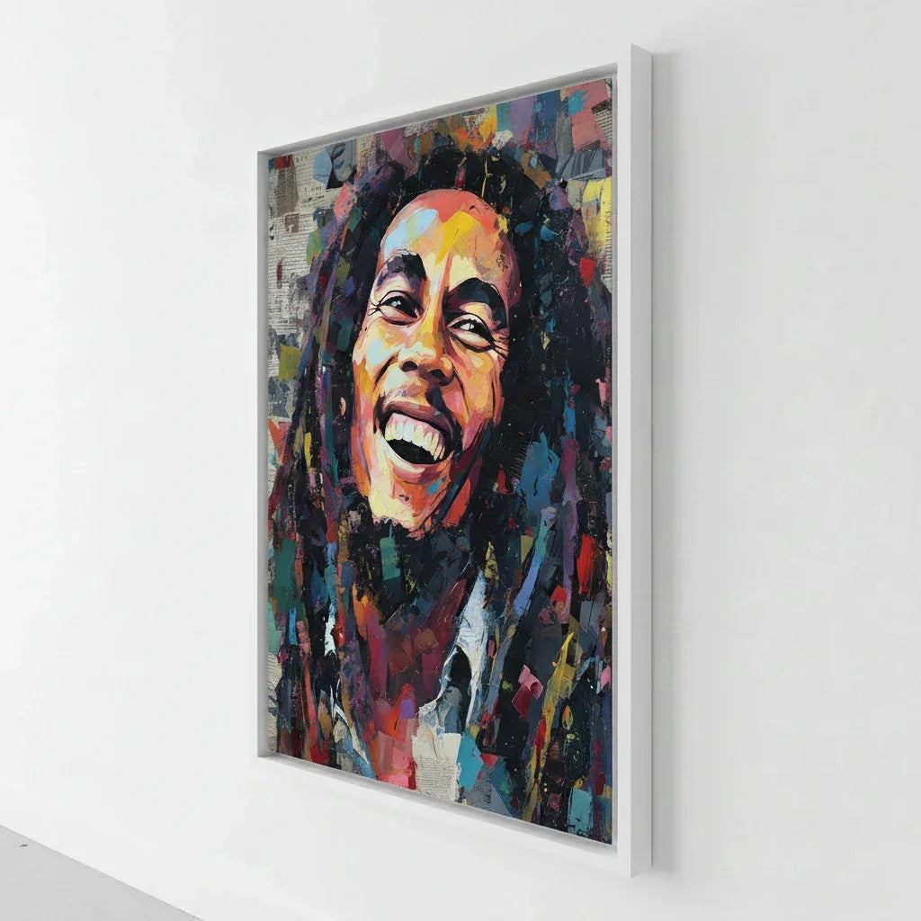 white floating frame wall art marley good vibes