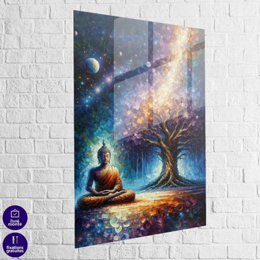 Tableau Bouddha Bleu Arbre de Vie - Montableaudeco