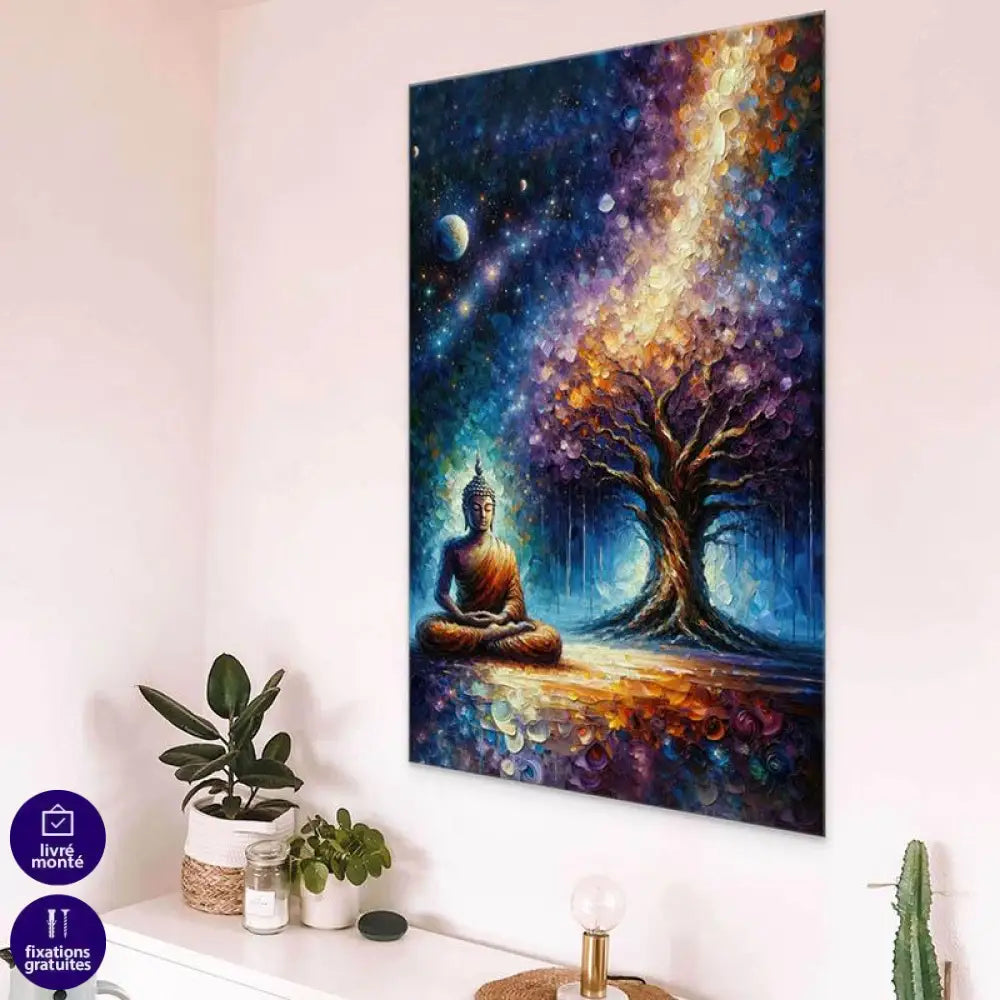 Tableau Bouddha Bleu Arbre de Vie - Montableaudeco