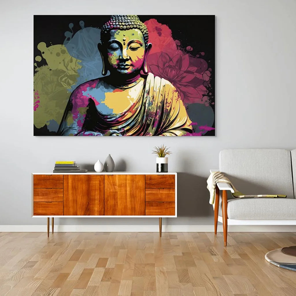 Tableau Peint Bouddha