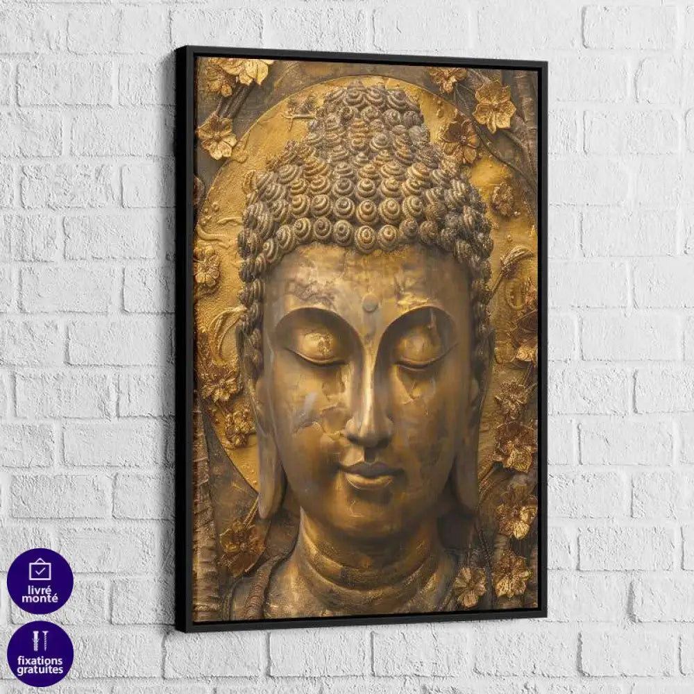 Tableau Bouddha | Méditation en Or | Offre De Bienvenue -20% e