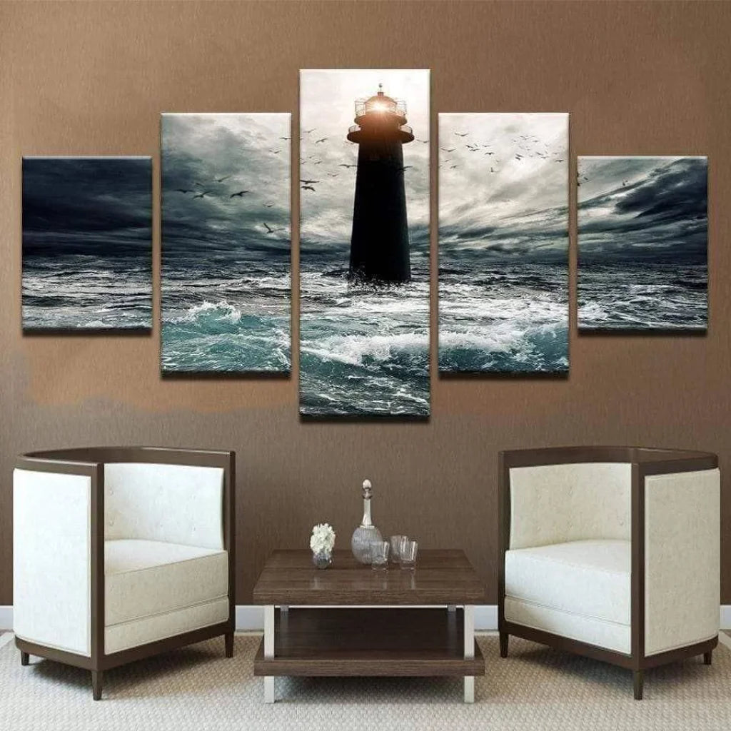 Tableau Bretagne Un phare et la mer - Montableaudeco
