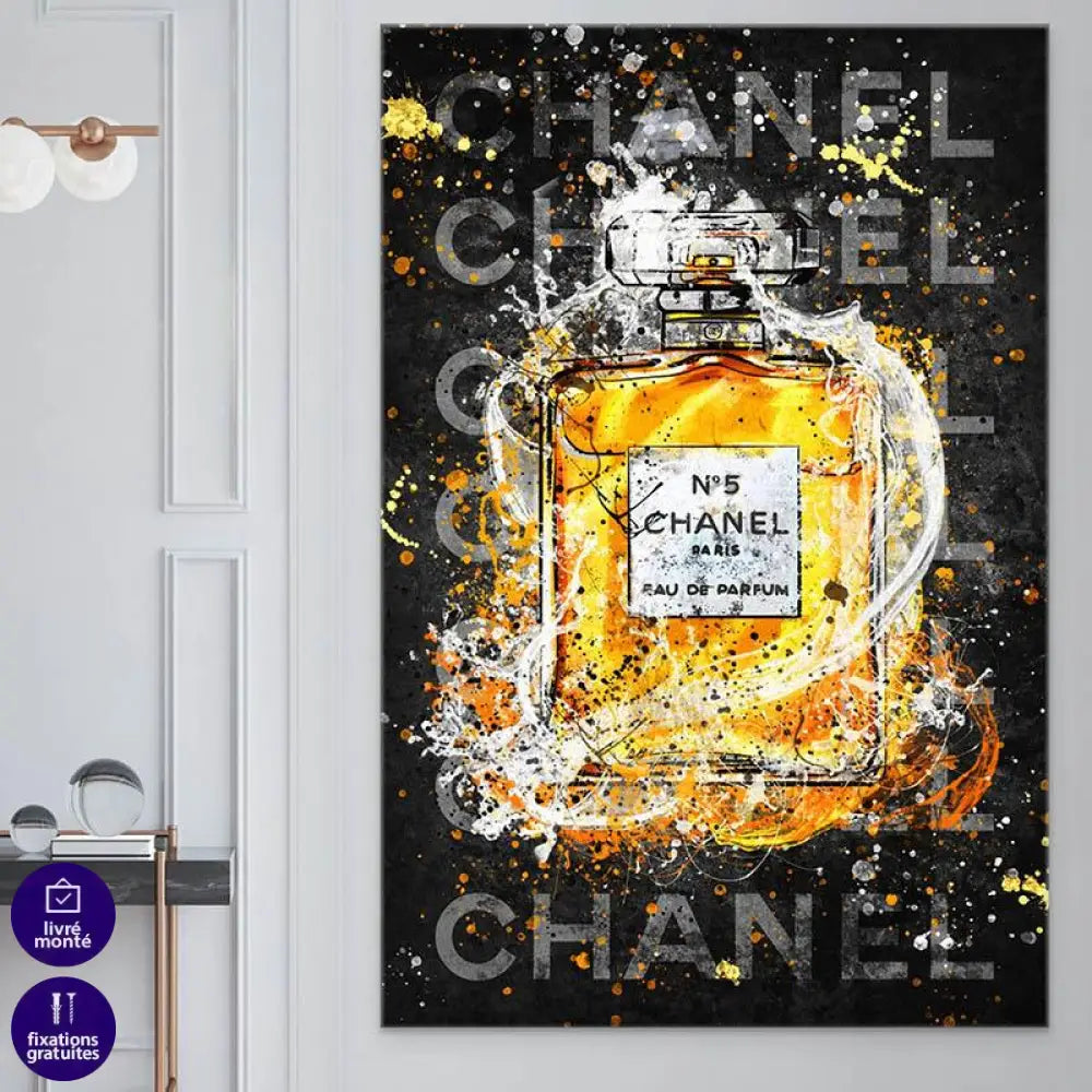 Tableau Chanel Black Graffiti - Montableaudeco