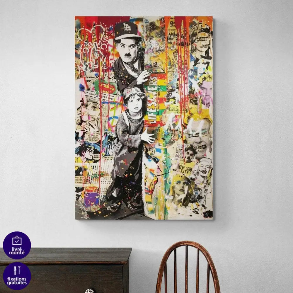 Tableau Charlie Chaplin et le Kid - Montableaudeco