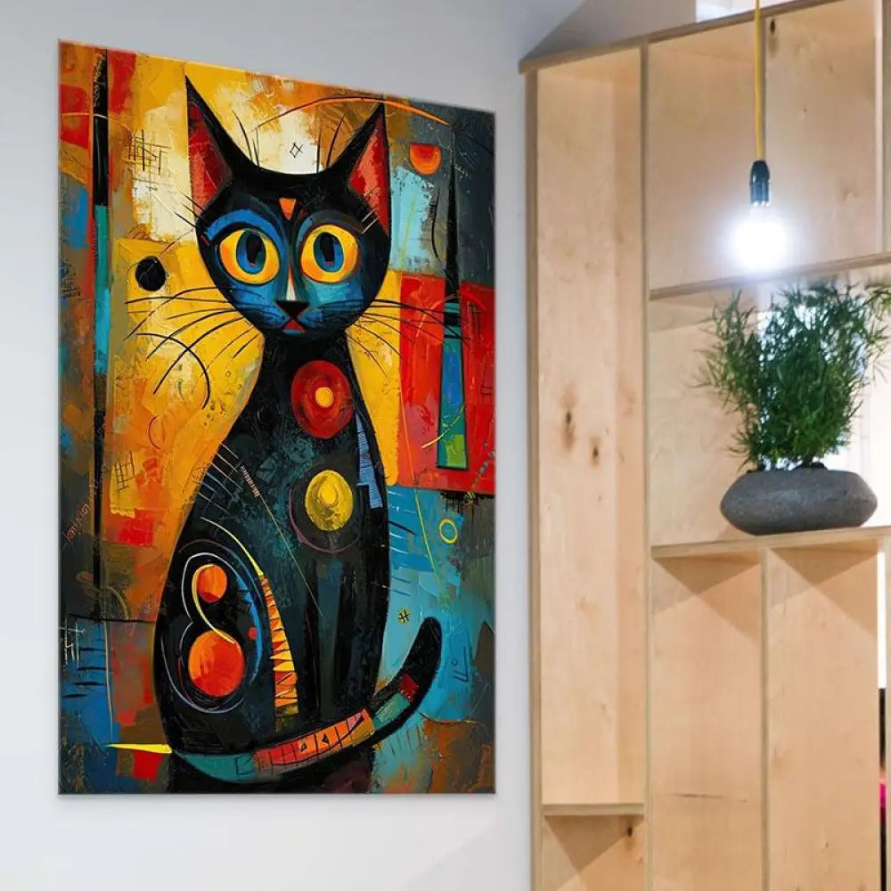 Tableau Chat Coloré - Montableaudeco