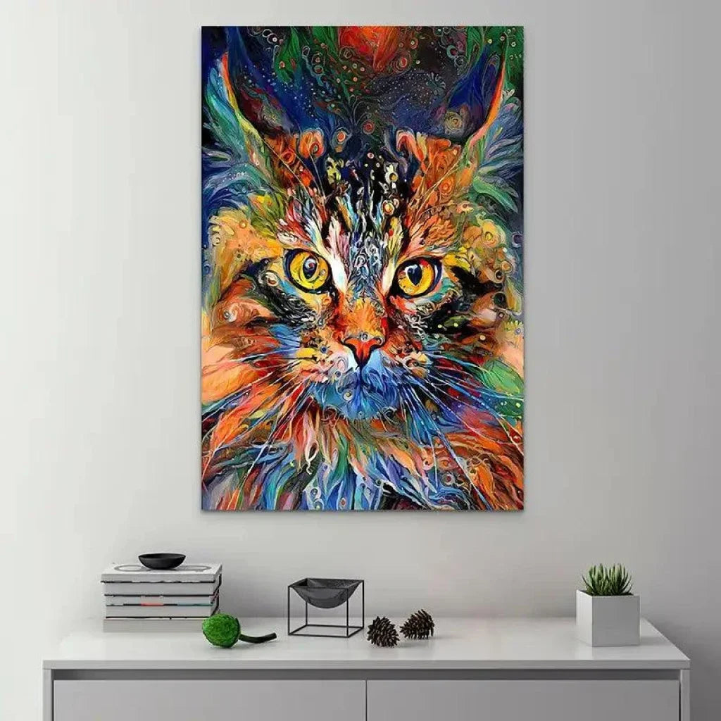 Tableau Chat Coloré - Montableaudeco