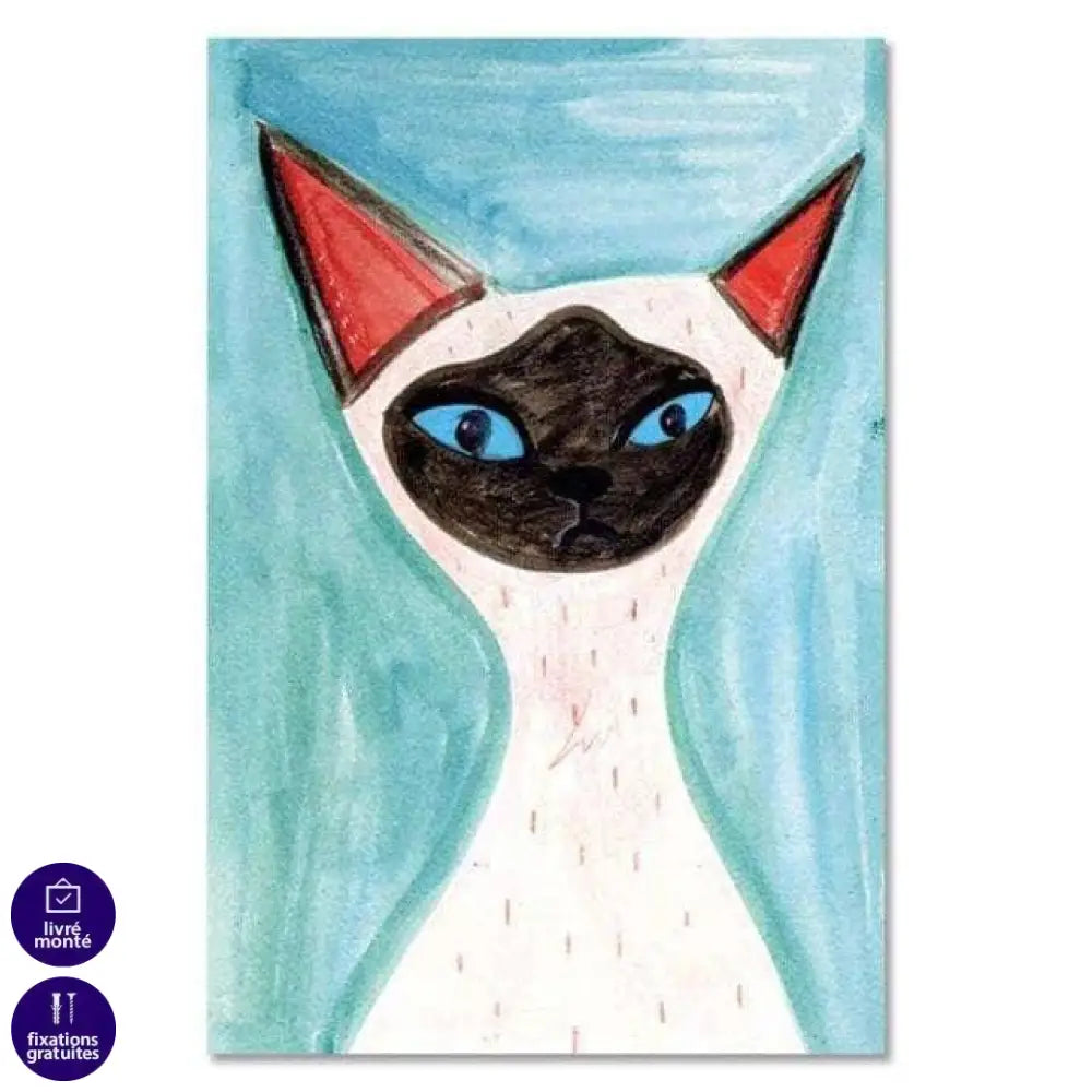 Tableau Chat Coloré | Déco Original | Offre de Bienvenue -20% d