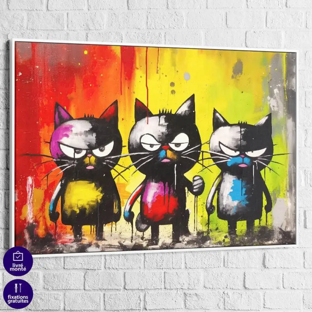 Tableau Chat Les Amis - Montableaudeco