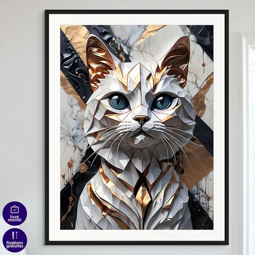 Tableau Chat Luxe et élégance féline b