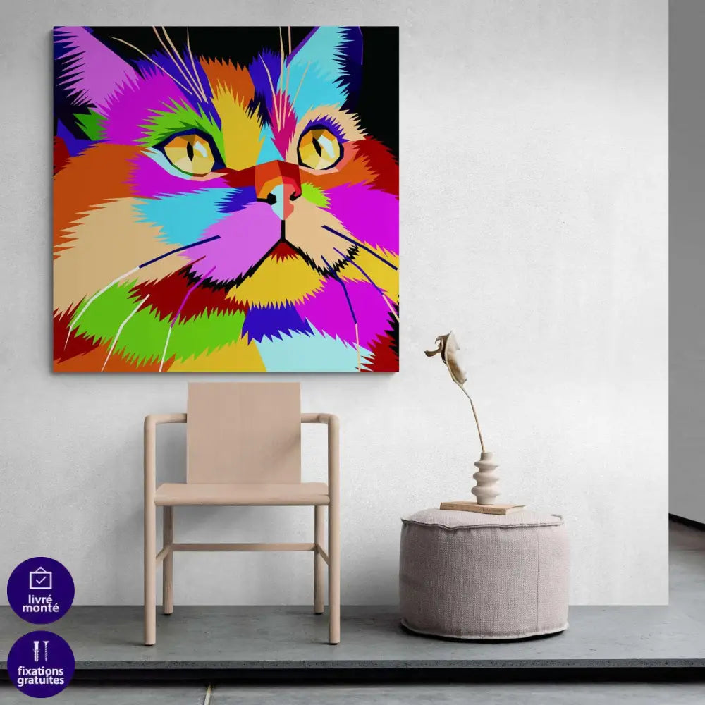 Tableau Chat Pop Art Coloré - Montableaudeco