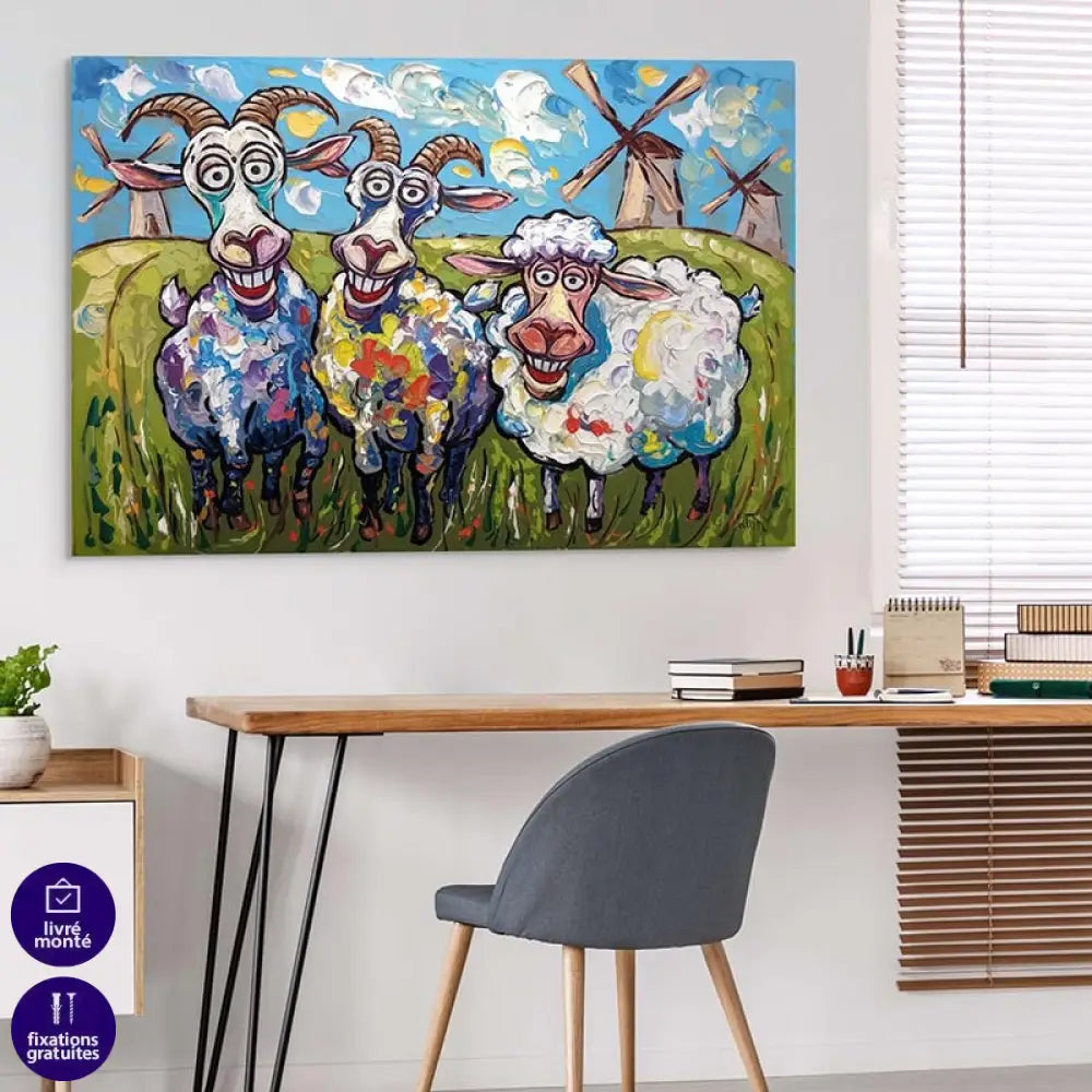 Tableau Chèvres et Brebis en Folie Tableau Luxe