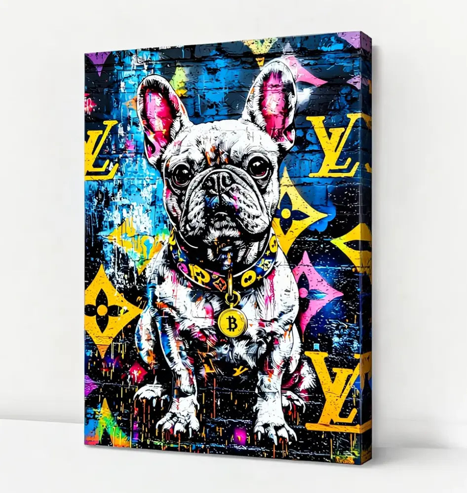 French bulldog painting modern urban art high-definition print