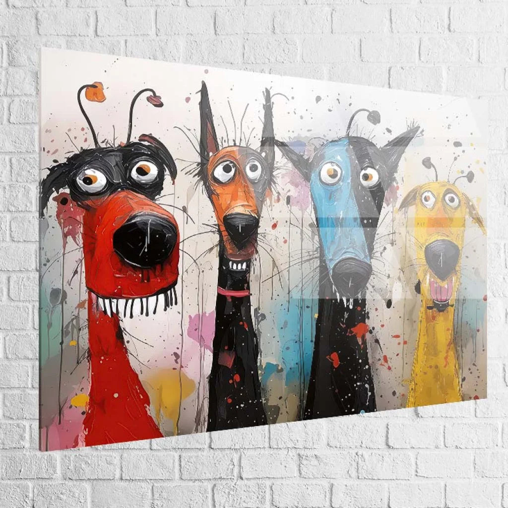 Tableau Chien Crazy Dogs 40x60cm / Plexiglas Tableau Chien