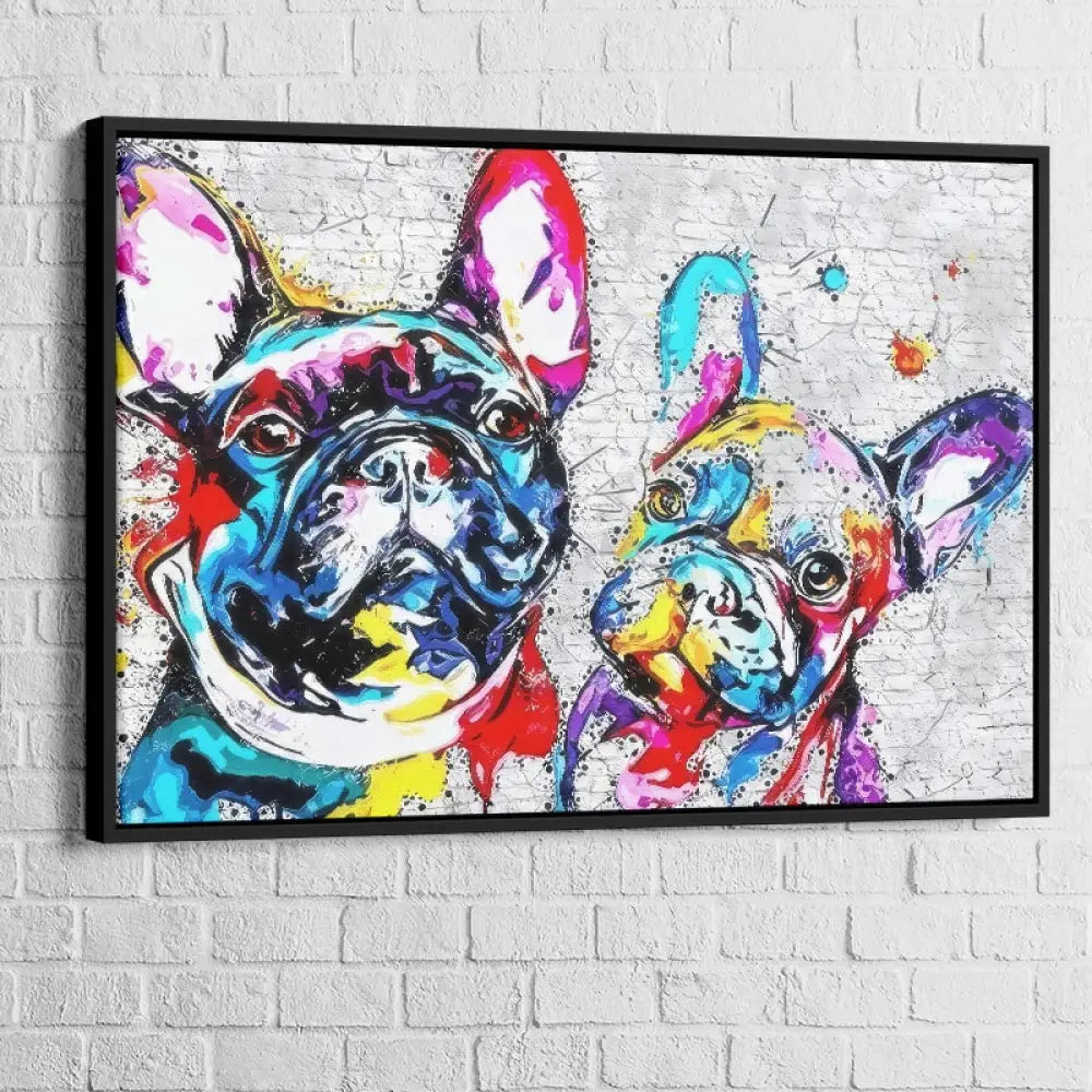 Illustration murale de bouledogues expressifs 2