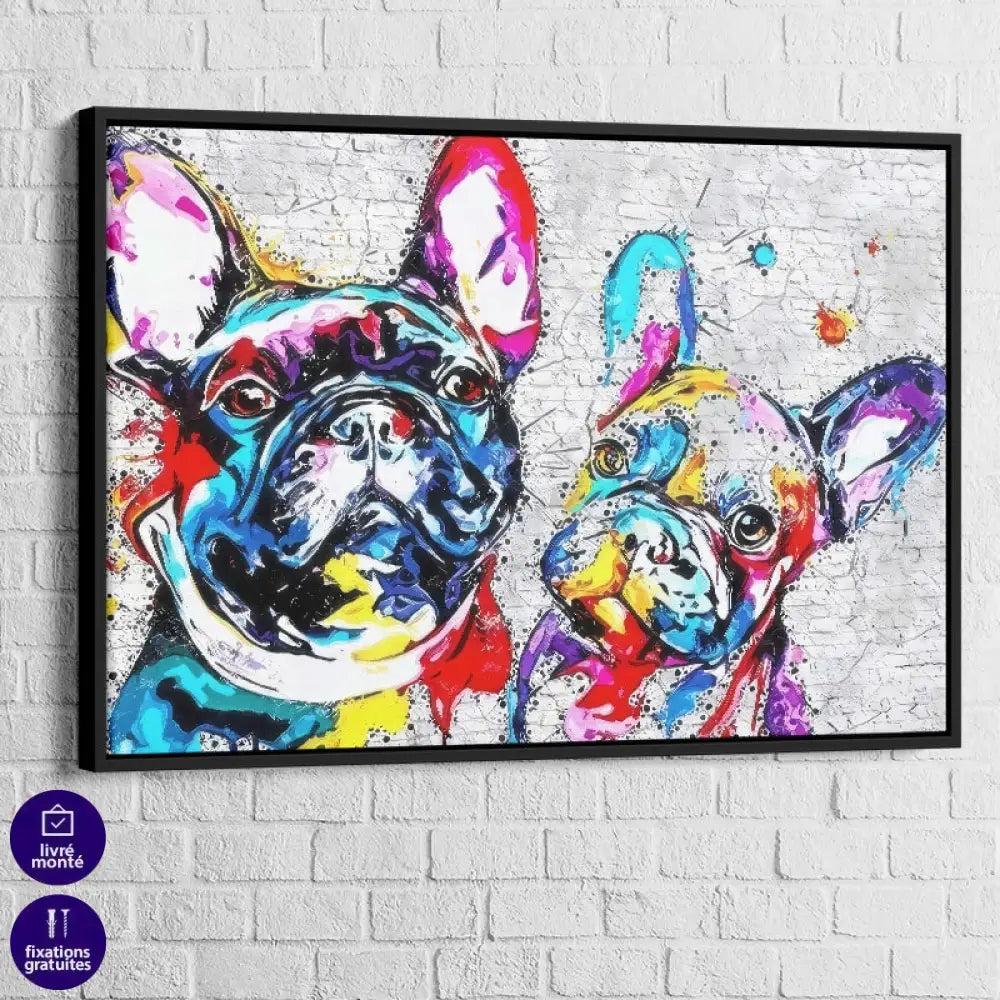 Illustration murale de bouledogues expressifs 2