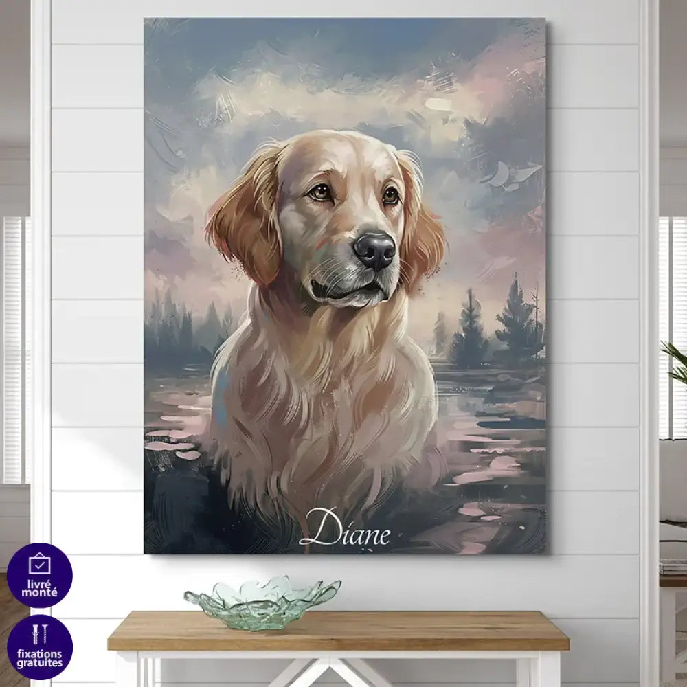 portrait de chien style peinture à l’huile sur toile