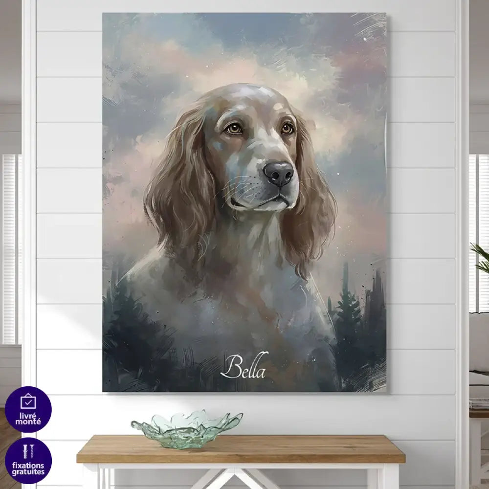 décoration murale personnalisée avec portrait de chien