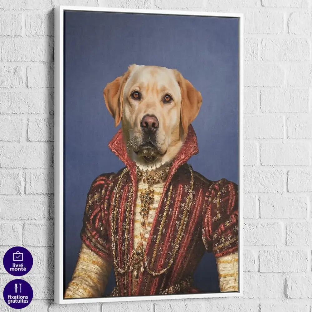Toile murale chien personnalisé élégance royale inspiration d’époque