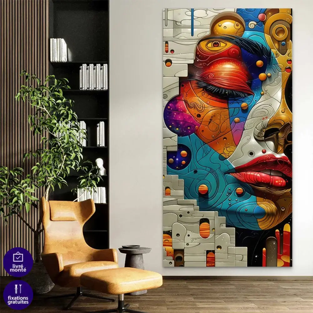 Œuvre d’art colorée style futuriste et artistique