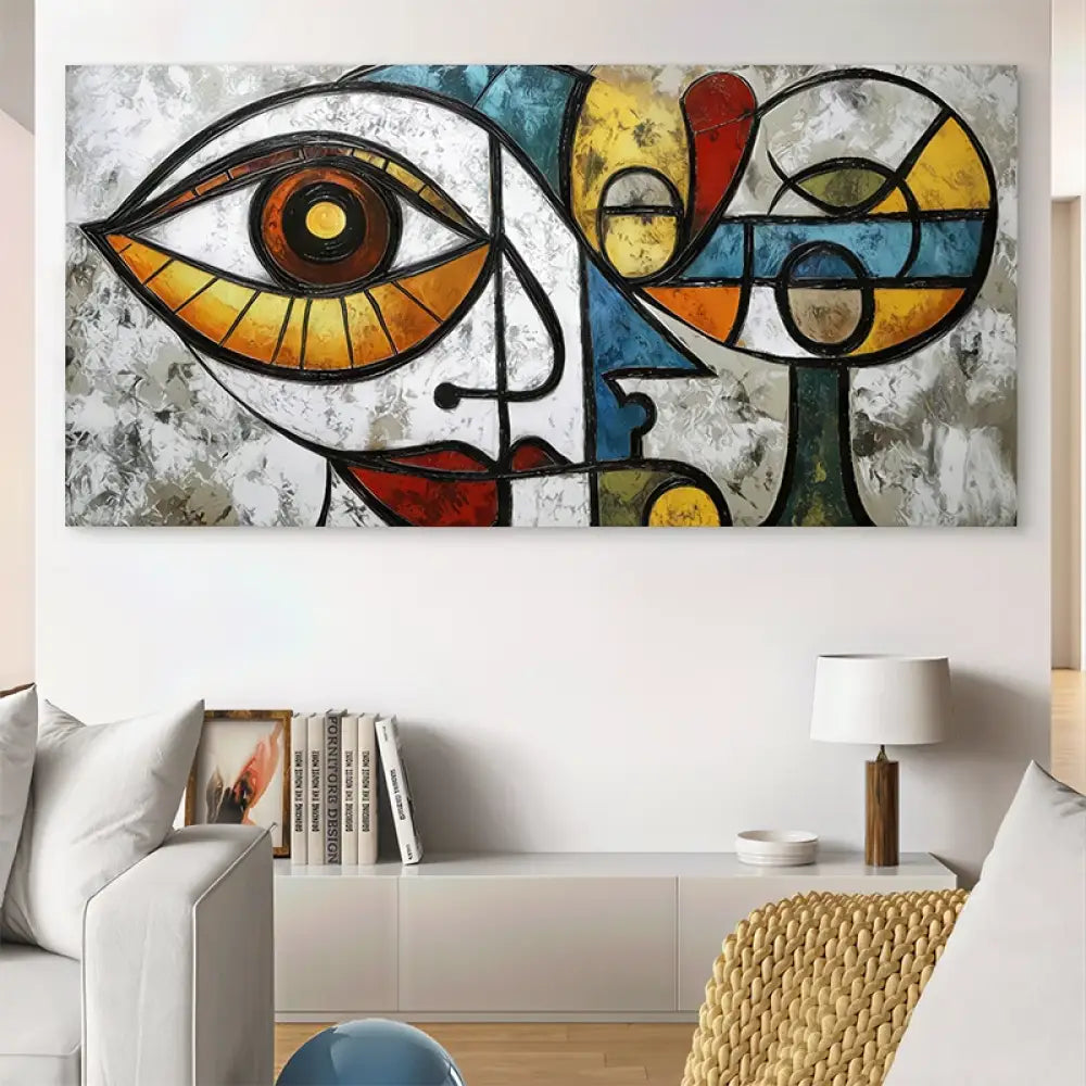 Tableau imprimé au style géométrique et artistique pour intérieur design