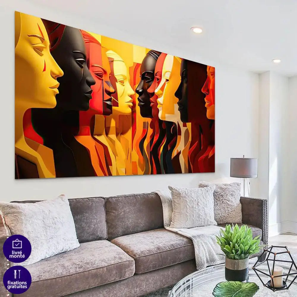 Tableau Contemporain Portrait de Femmes - Montableaudeco