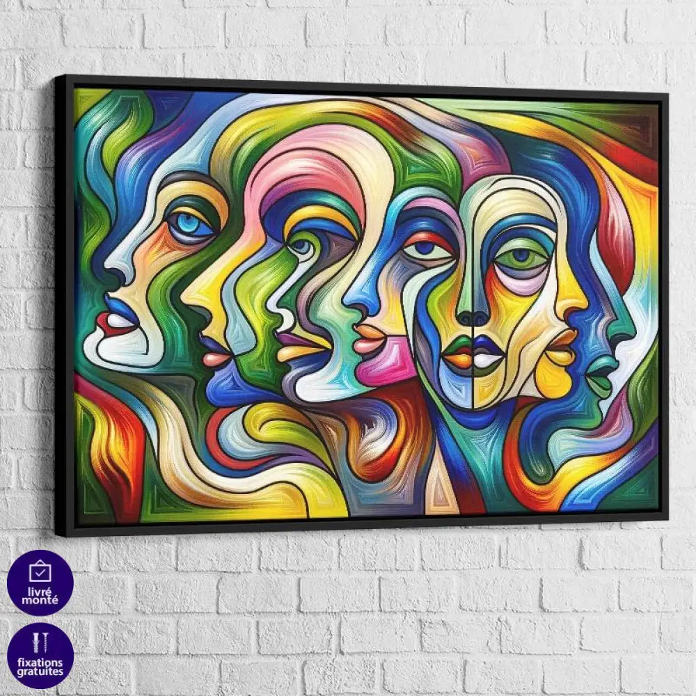 Tableau Contemporain Visages du Vivant - Montableaudeco