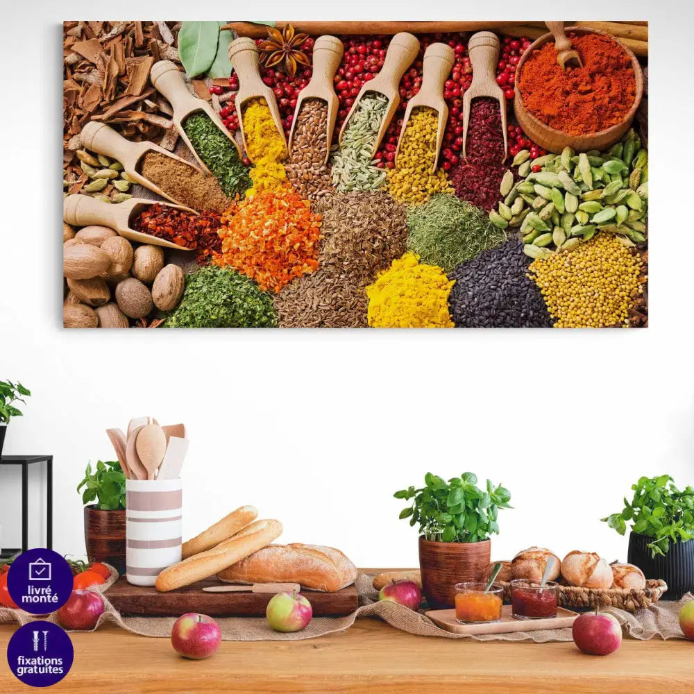 Tableau Cuisine Épices et Couleurs - Montableaudeco