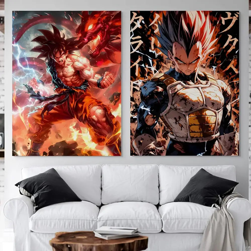 décoration murale dragon ball goku super saiyan