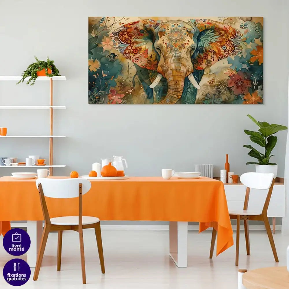 Tableau Éléphant Majesté Florale Tableau Célébrité