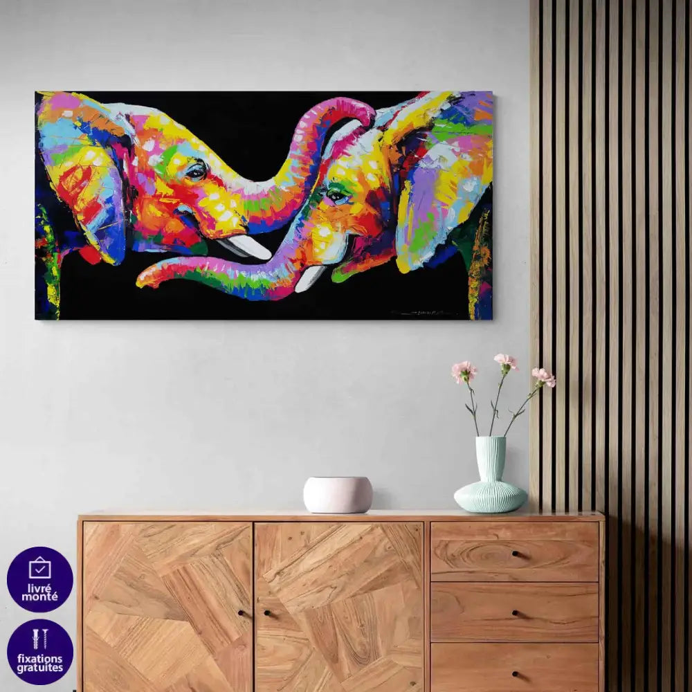 Tableau Eléphant Pop Art - Montableaudeco