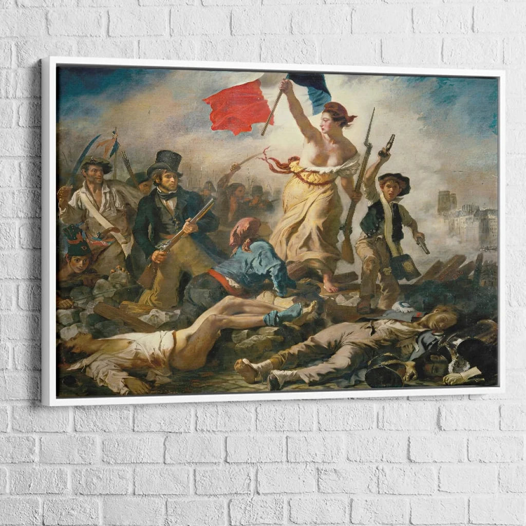 Tableau cadre blanc – chef-d’œuvre de Delacroix pour le salon
