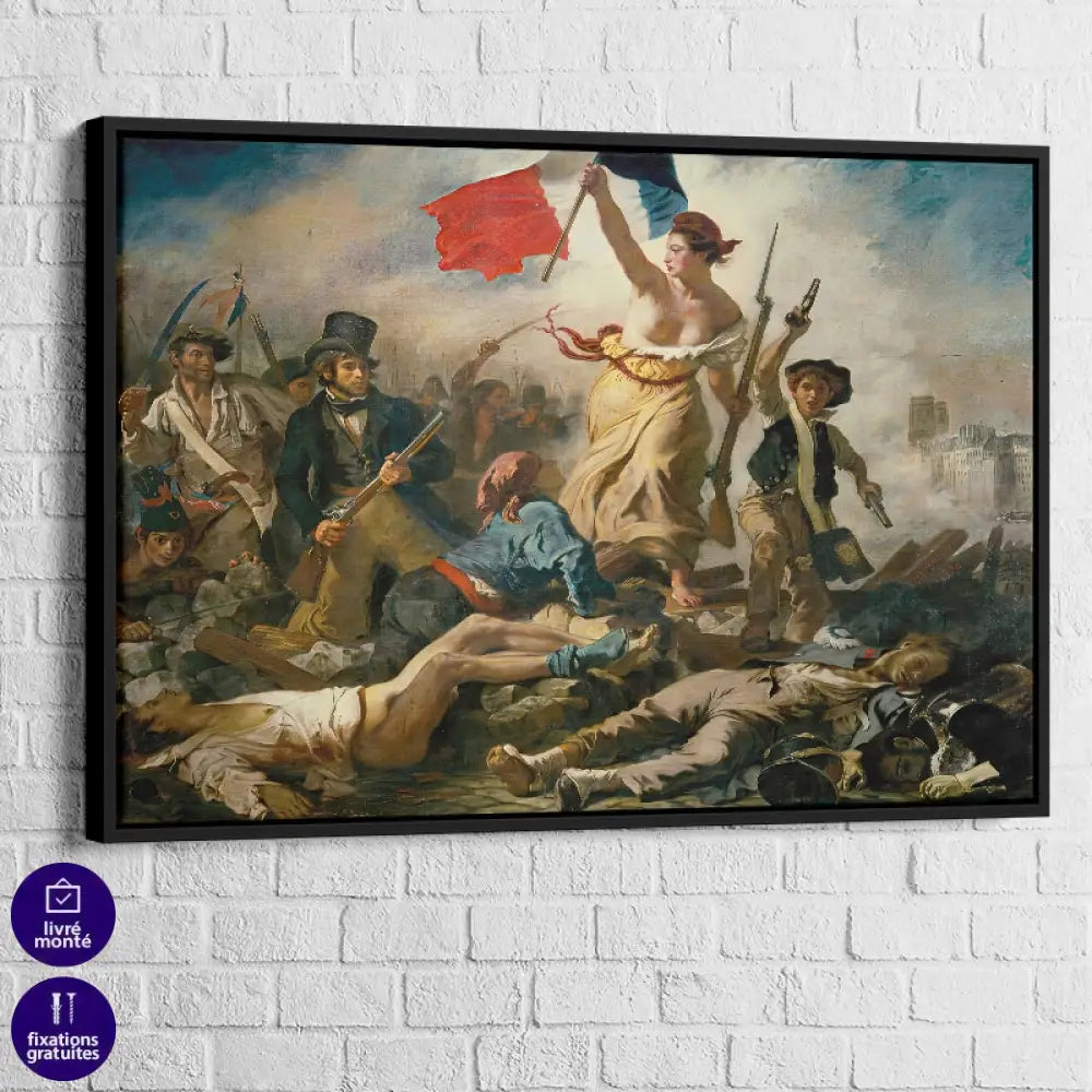 Tableau cadre noir – La Liberté guidant le Peuple, style musée
