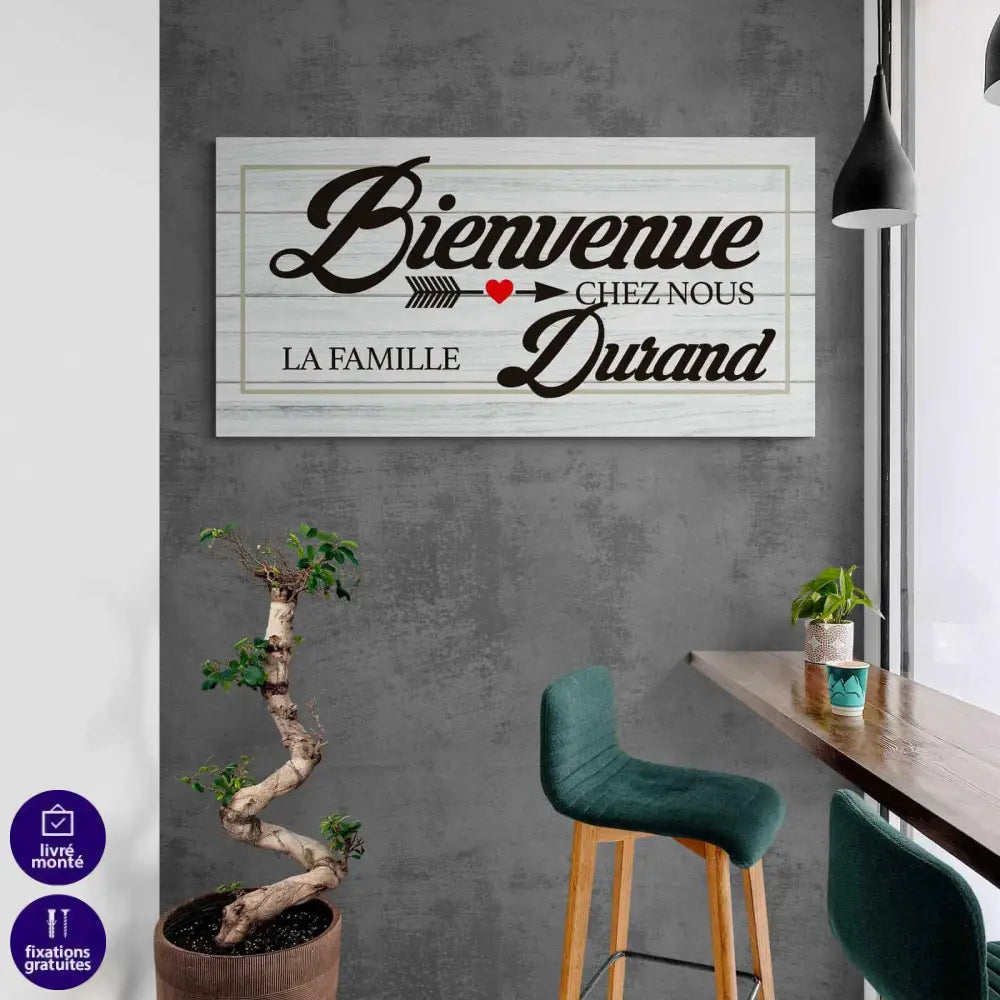 Tableau Famille Personnalisé Bienvenue - Montableaudeco