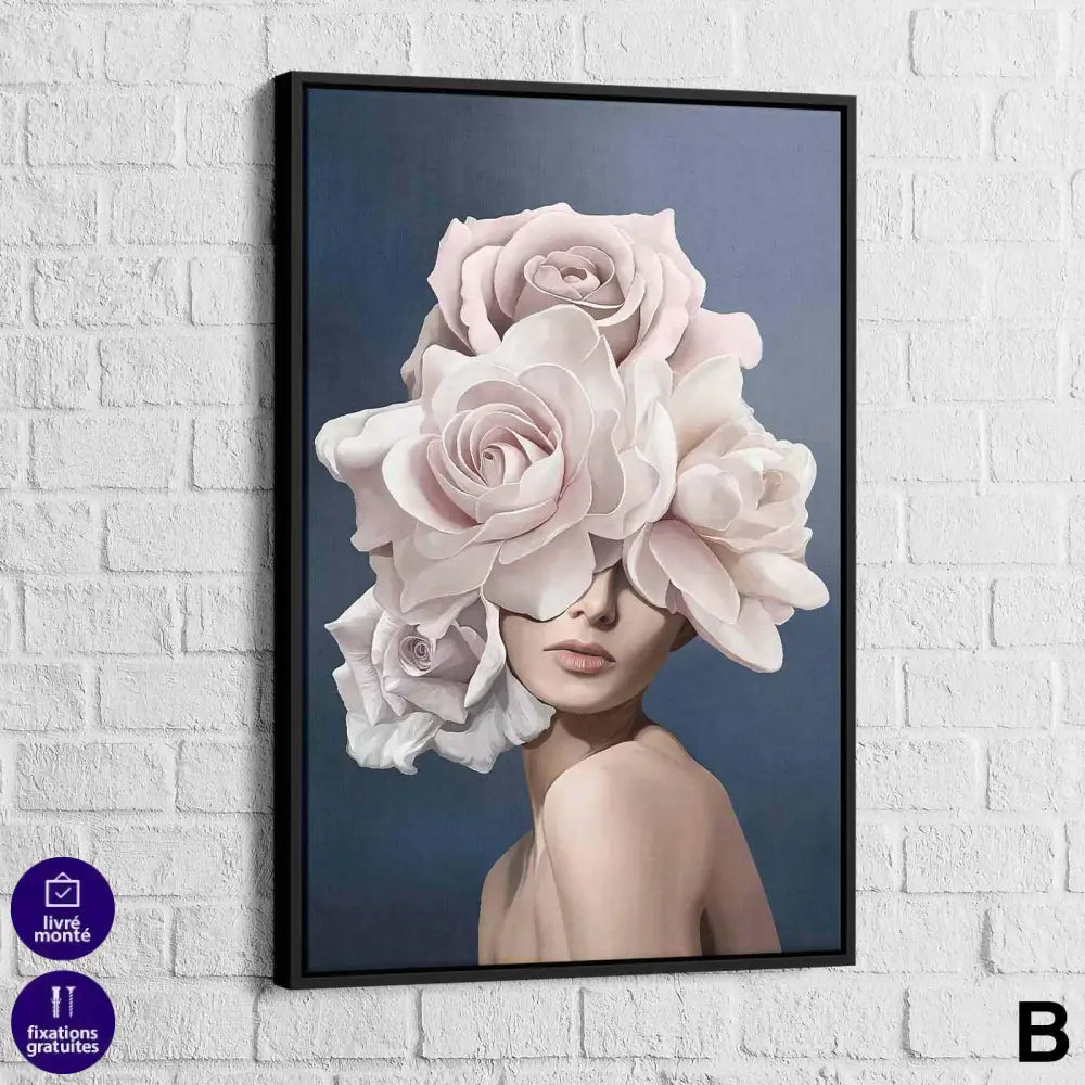 Tableau Fashion Femme Fleur - Montableaudeco