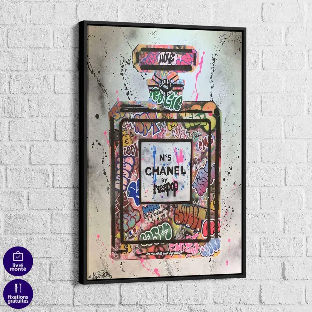 Tableau Fashion N°5 Chanel Graffiti - Montableaudeco