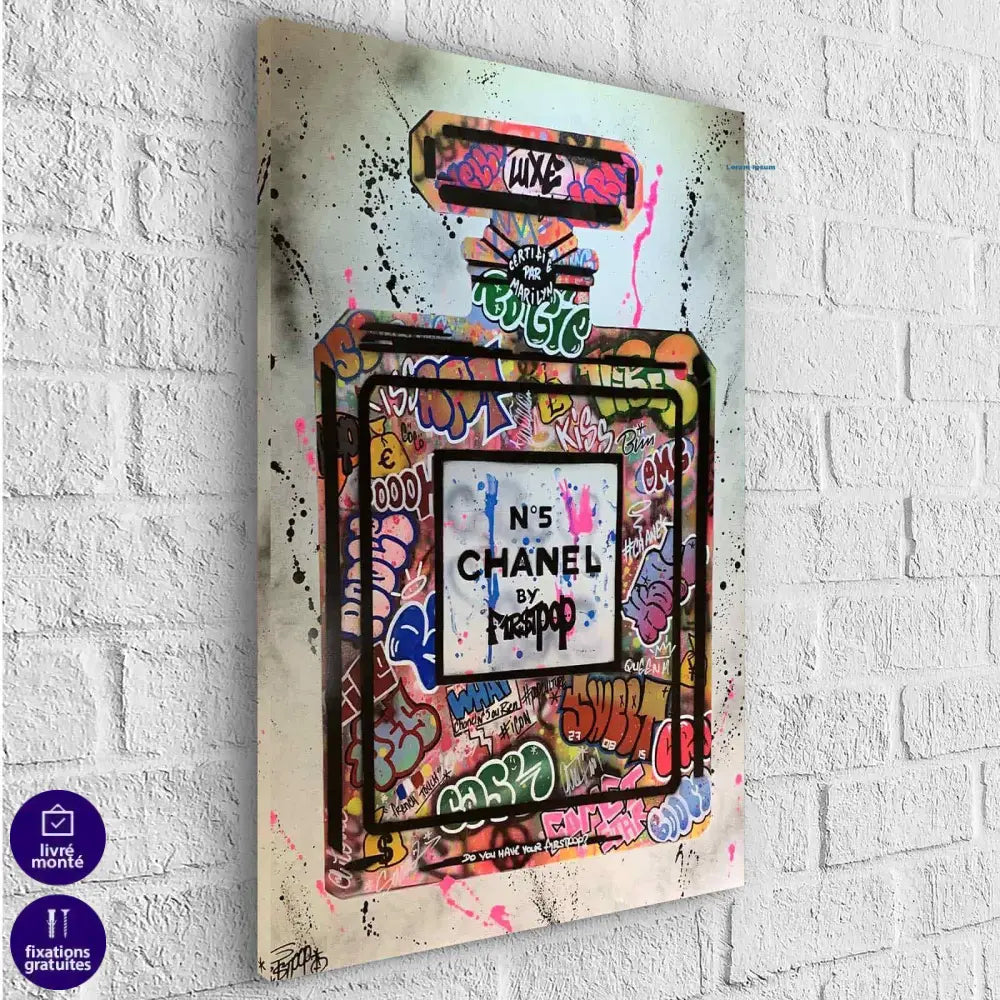 Tableau Fashion N°5 Chanel Graffiti - Montableaudeco