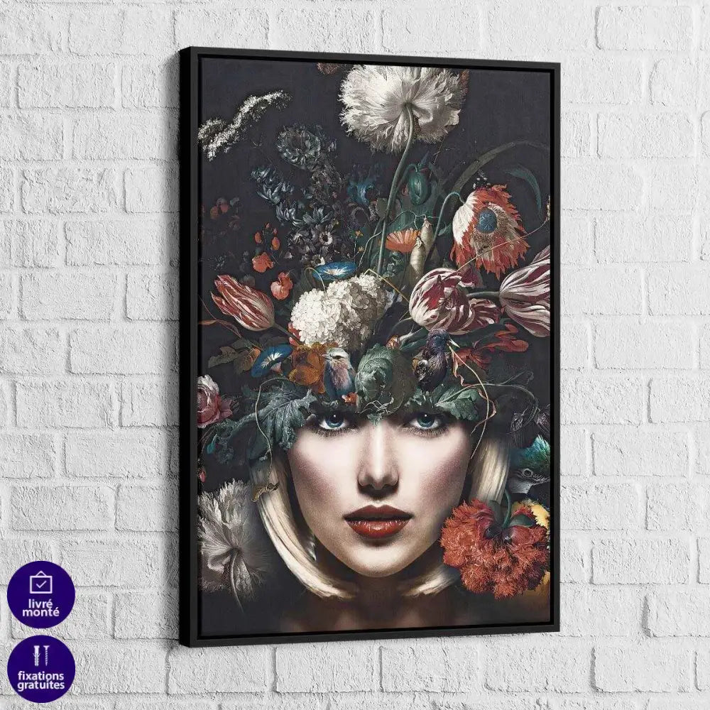 Tableau Femme de Fleurs 3 Pièces - Montableaudeco