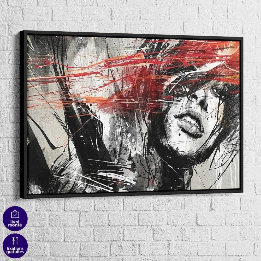 Tableau Femme Le Rouge sur le Noir - Montableaudeco