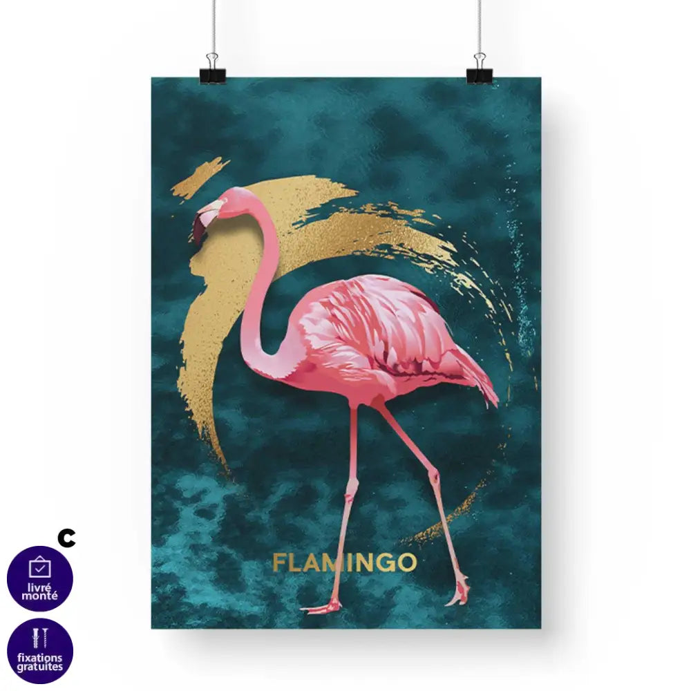 Tableau Flamant Rose Ensemble 3 Pièces - Montableaudeco