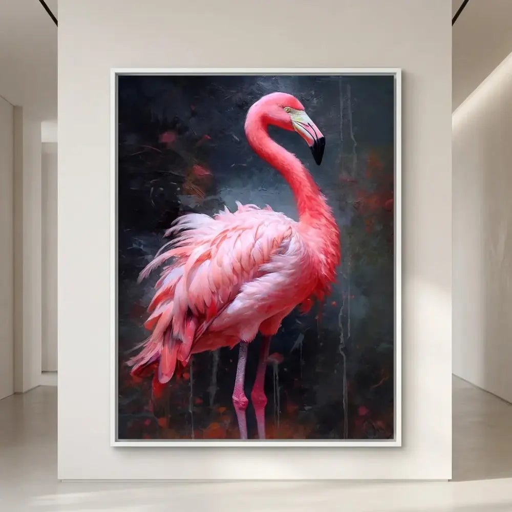 tableau flamant rose style tropical chic déco murale