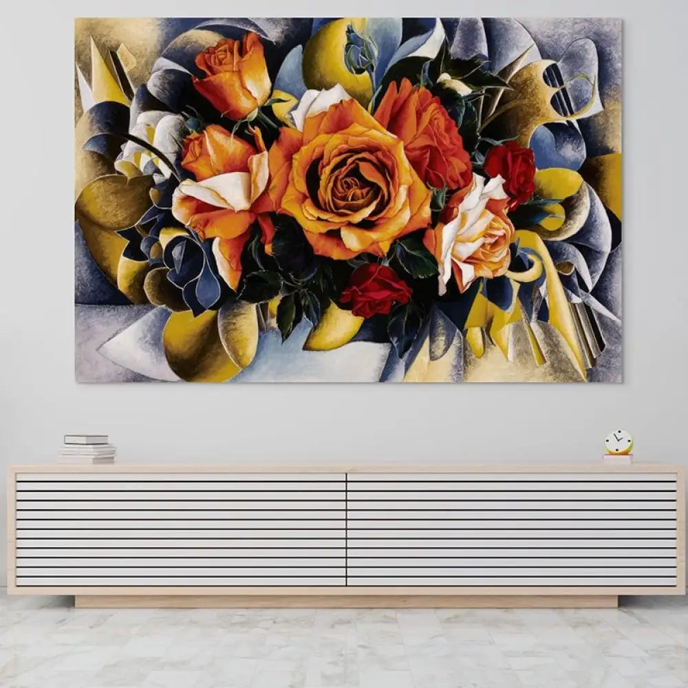 Tableau Fleur Carnaval de Roses 40x60cm / Toile tendue sur châssis Tableau Fleur