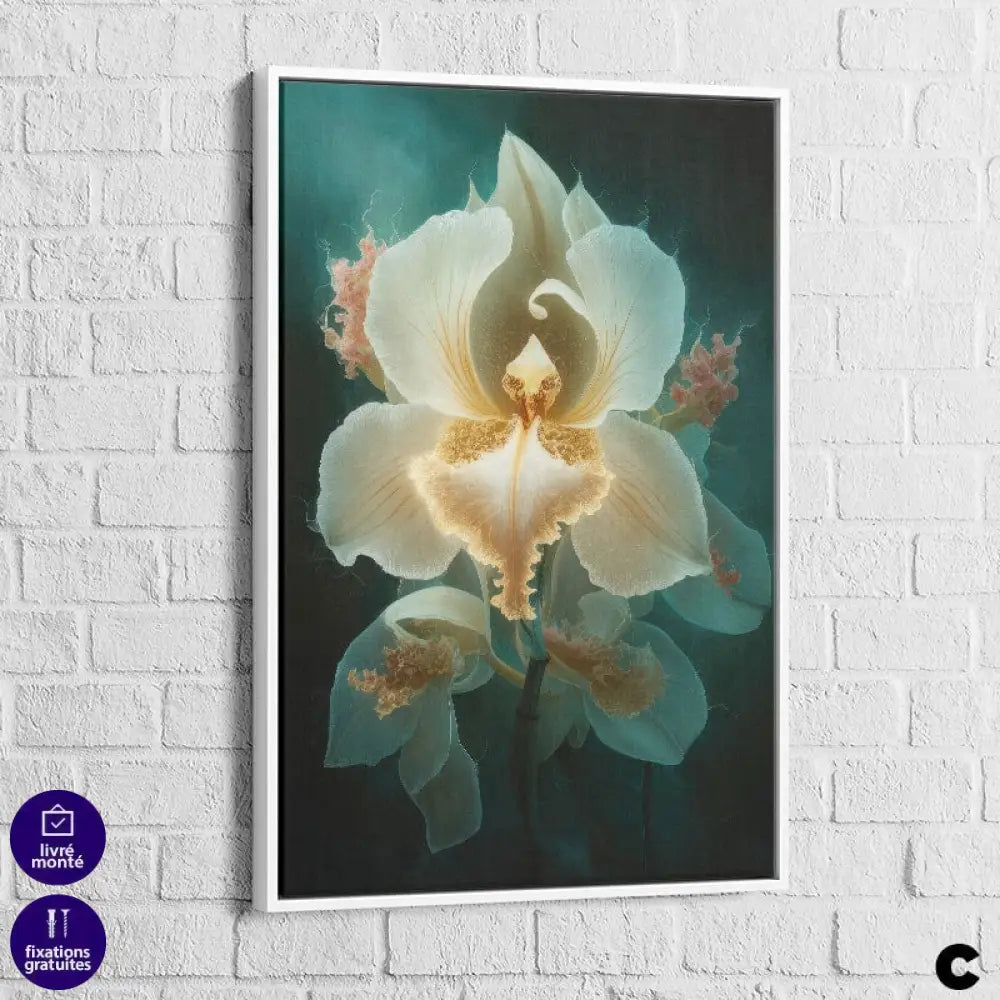 Tableau Fleur Les 3 Fleurs 40x60cm / Cadre blanc / C Tableau Fleur