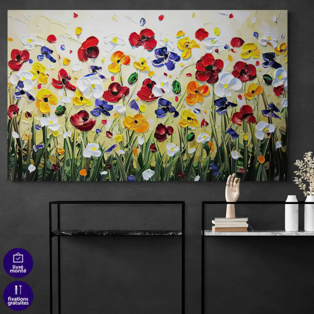 Tableau Fleur Un Champ de Fleurs - Montableaudeco