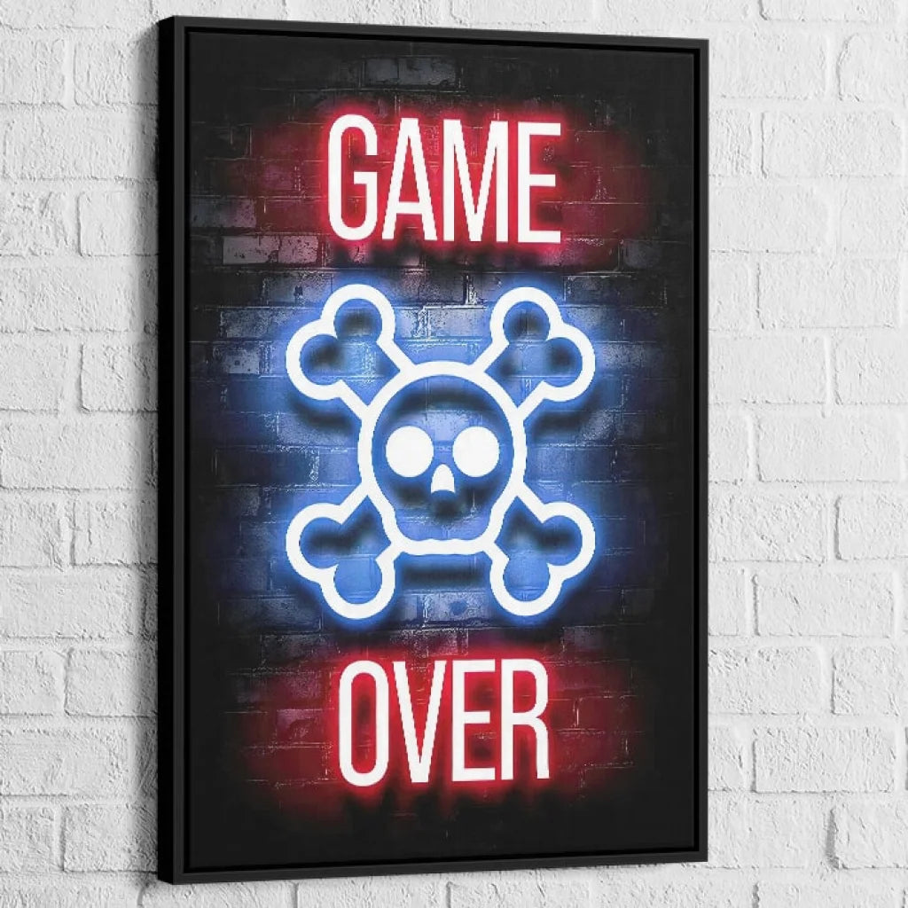 Tableau Gaming Game Over Néon b