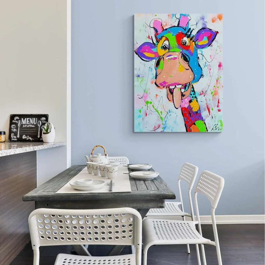 Tableau Girafe Colorée - Montableaudeco