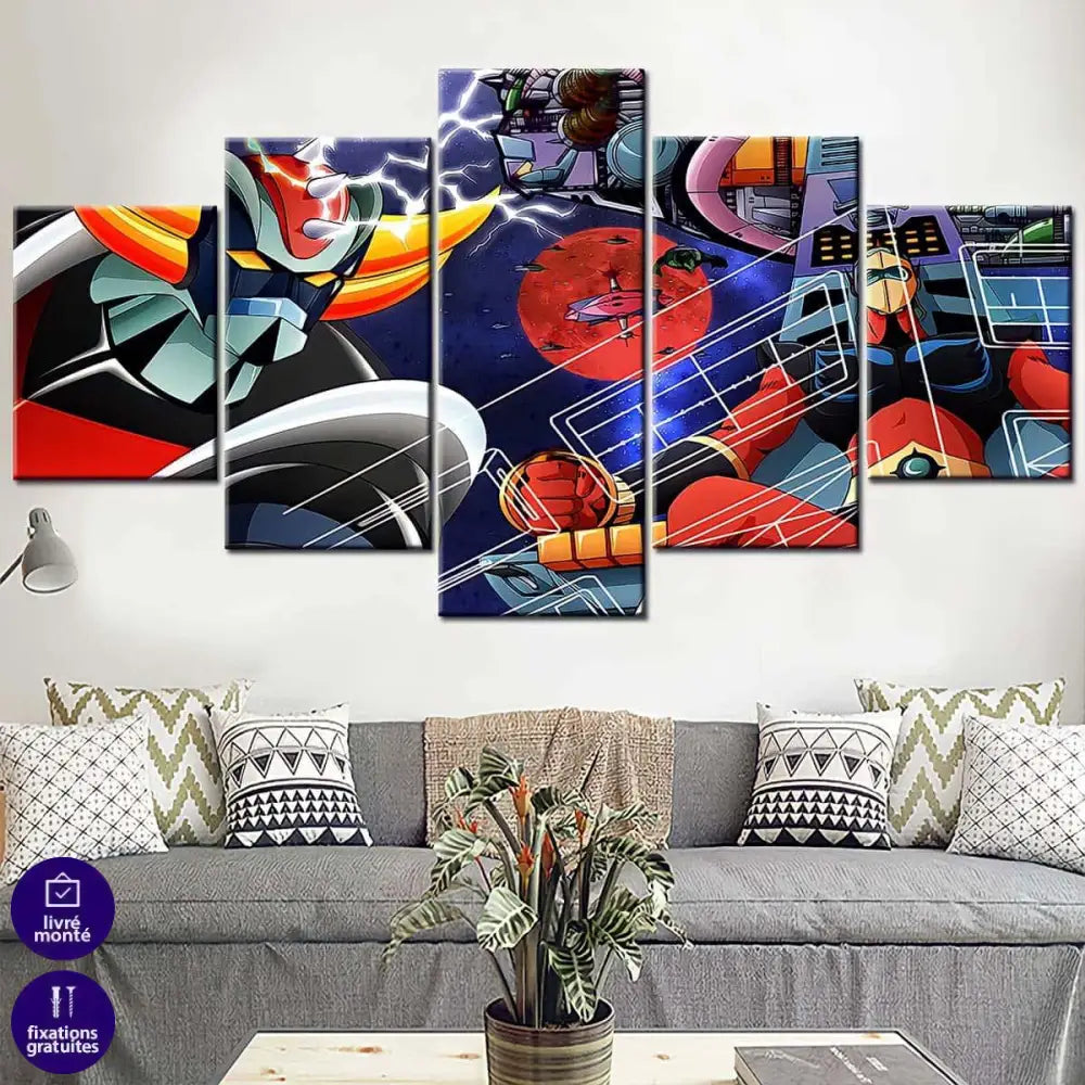 Tableau Goldorak 3 et 5 Panneaux - Montableaudeco