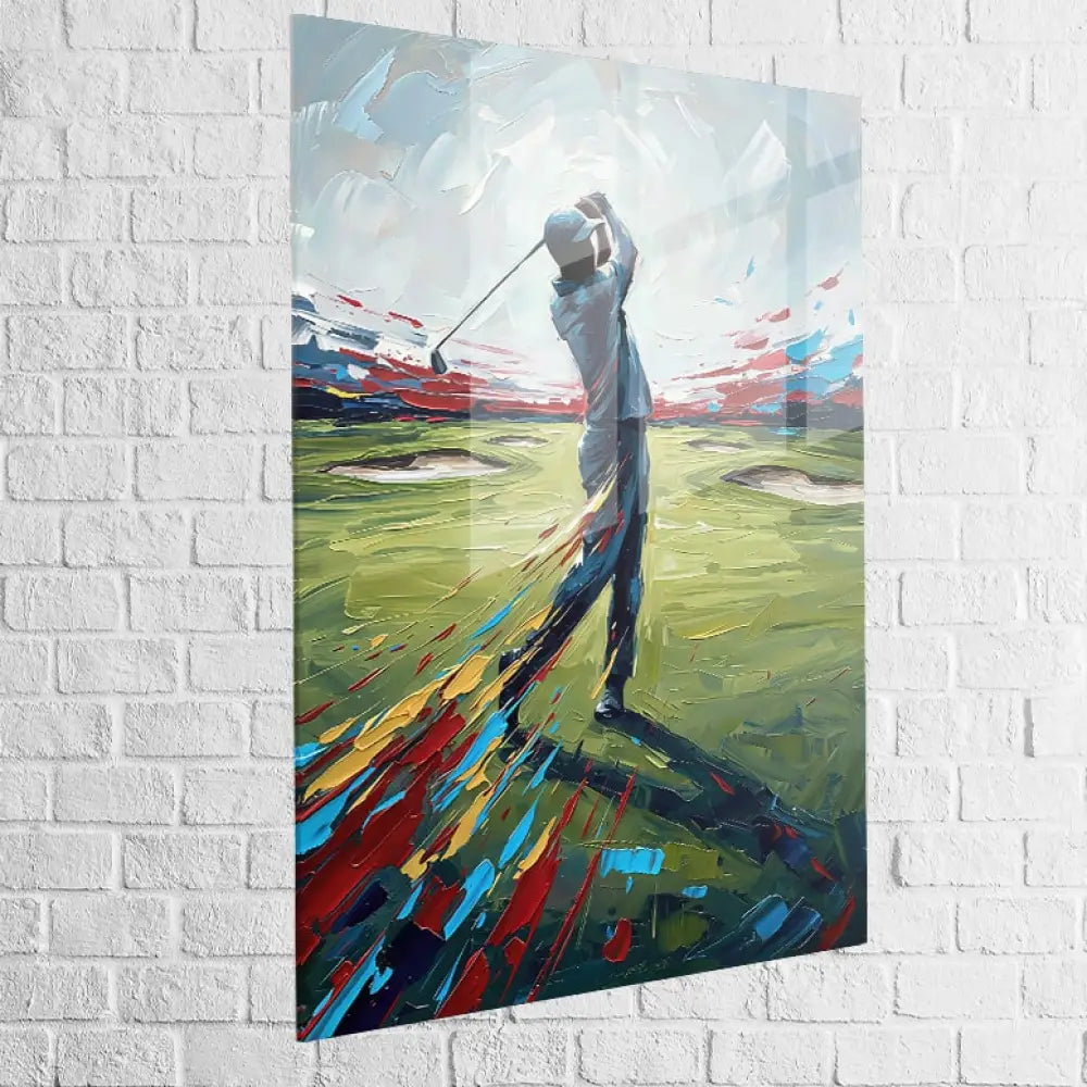 Tableau golf design avec cadre noir et effet galerie