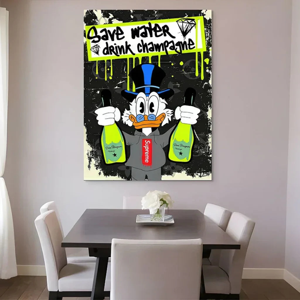 art mural street art humoristique champagne