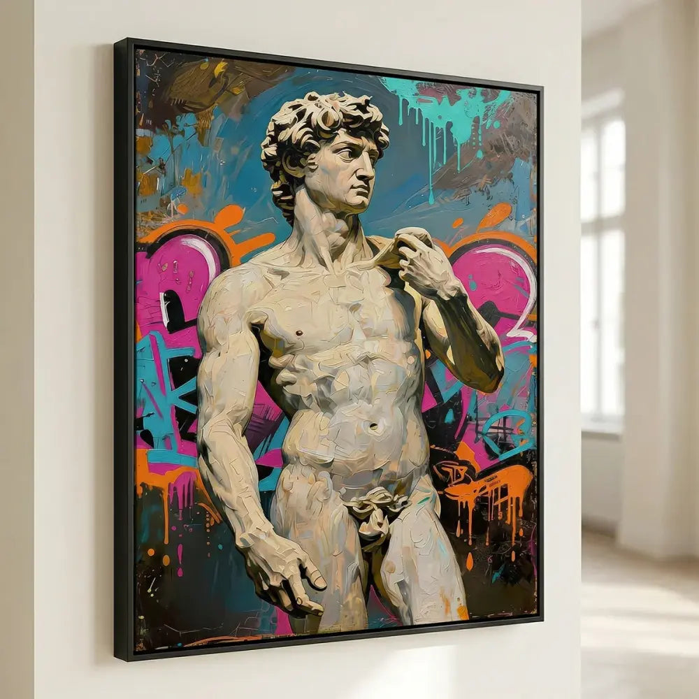 Tableau graffiti statue David art urbain intérieur design